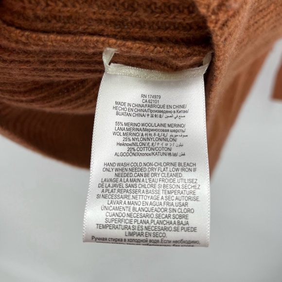 BCBG MAX AZRIA TURTLENECK FRINGE WOOL BLND FRINGE TUNIC SWEATER - SZ L - Picture 7 of 8